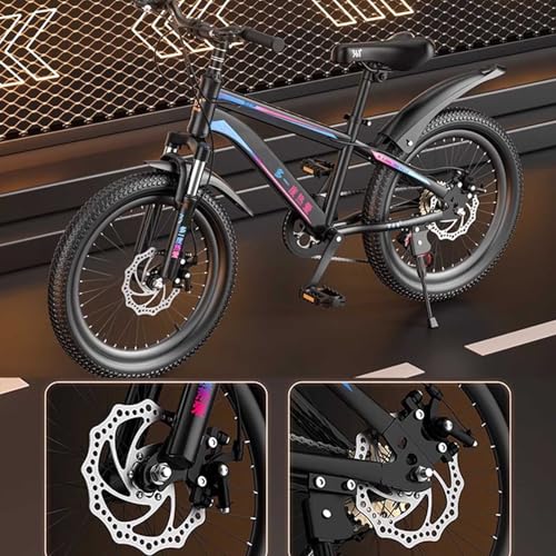 24-Zoll-Mountainbike für Kinder Mit Variabler Geschwindigkeit Dicken Anti Rutsch Reifen und Stoßdämpfender Vordergabel Geeignet für Körpergrößen Zwischen 115 und 170 cm A,22 inches