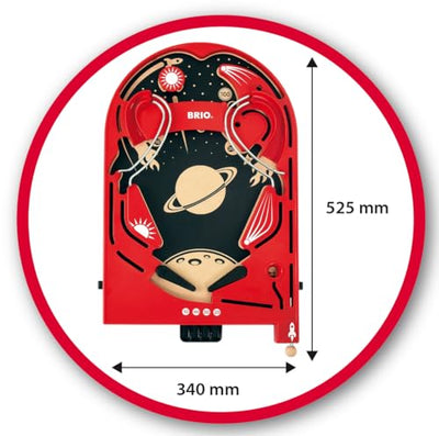 BRIO Spiele 34017 Holz-Flipper Space Safari - Pinball als Holzspielzeug für Kinder - Kinderspielzeug empfohlen ab 6 Jahren