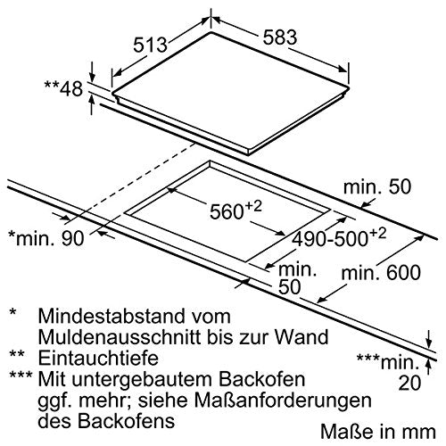 Siemens ET645HN17E Kochfeld Elektro, 58.3 cm, Flachrahmen-Design, Digitales Funktionsdisplay, schwarz