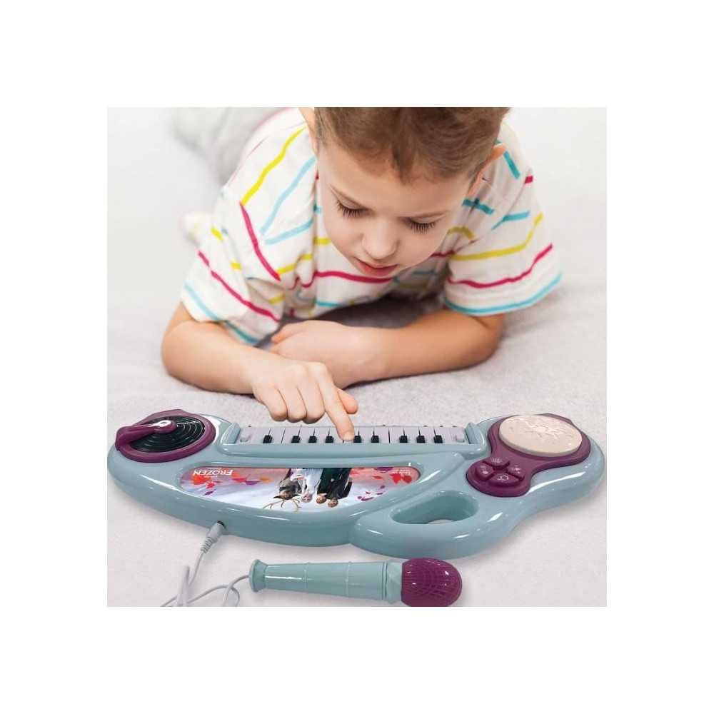 Lexibook, Die Eiskönigin, Elektronisches Klavier für Kinder mit Lichteffekten, Mikrofon, Schlagzeug, integriertem Lautsprecher, Demo-Titel, DJ-Player, lila/blau, K704FZ