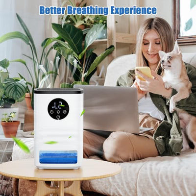Luftentfeuchter Elektrisch Entfeuchter Keller 1600mL Raumentfeuchter klein Dehumidifier Automatisches Abtauen Mit 7 Farbe Nachtlicht Schlafmodus Entfeuchter Leise für Wohnung Badezimmer Schlafzimmer