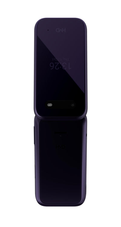HMD 2660 Flip Klapphandy (2,8" Hauptdisplay, 1,77" Zweitdisplay, 4G + 4G, Bluetooth, 128 MB, 1450mAh Akku, FM Radio, MP3 Player, 0,3 MP Kamera) Purple