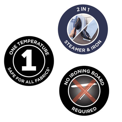 Russell Hobbs Dampfbügeleisen Multi [Dampfglätter & Bügeleisen] Steam Genie 2-in-1 (1700W, 20g/min Dampf, Hitzebeständige Tasche, 3 Aufsätze: Kleidung, Vorhänge, Polstermöbel) Reisebügeleisen 28370-56