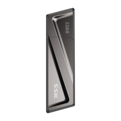 SSK USB3.2 SSD Stick 128GB, High Speed bis zu 550MB/s Extreme Schneller + Adapter Externe Tragbare SSD USB3.2 Gen 2 Speicherstick für Typ-C-Android-Telefone, Laptop, Tablet, Mac