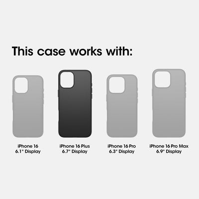 OtterBox Symmetry Series MagSafe Hülle für iPhone 16 Plus, stoßfest, sturzsicher, dünne Schutzhülle, 3X mehr Stürze als nach Militärstandard, Schwarz, Keine Einzelhandelsverpackung