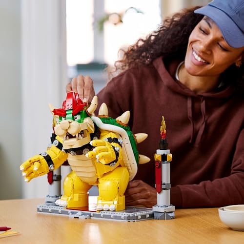 LEGO Super Mario Der mächtige Bowser, 3D-Modell-Bausatz, großes Set mit beweglicher Figur zum Sammeln, inkl. Duellplattform, Geschenkidee für Fans zum Austellen als Zimmer-Deko 71411