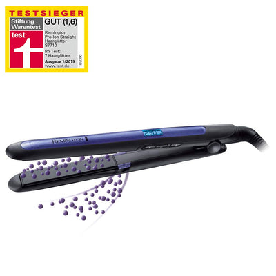Remington Glätteisen [dreifache Ionen-Technologie: weniger Frizz & statische Aufladung] Pro-Ion (Ultra-Turmalin-Keramikbeschichtung, LCD-Display,150-230°C,Temp.-Boost-Funktion) Haarglätter S7710