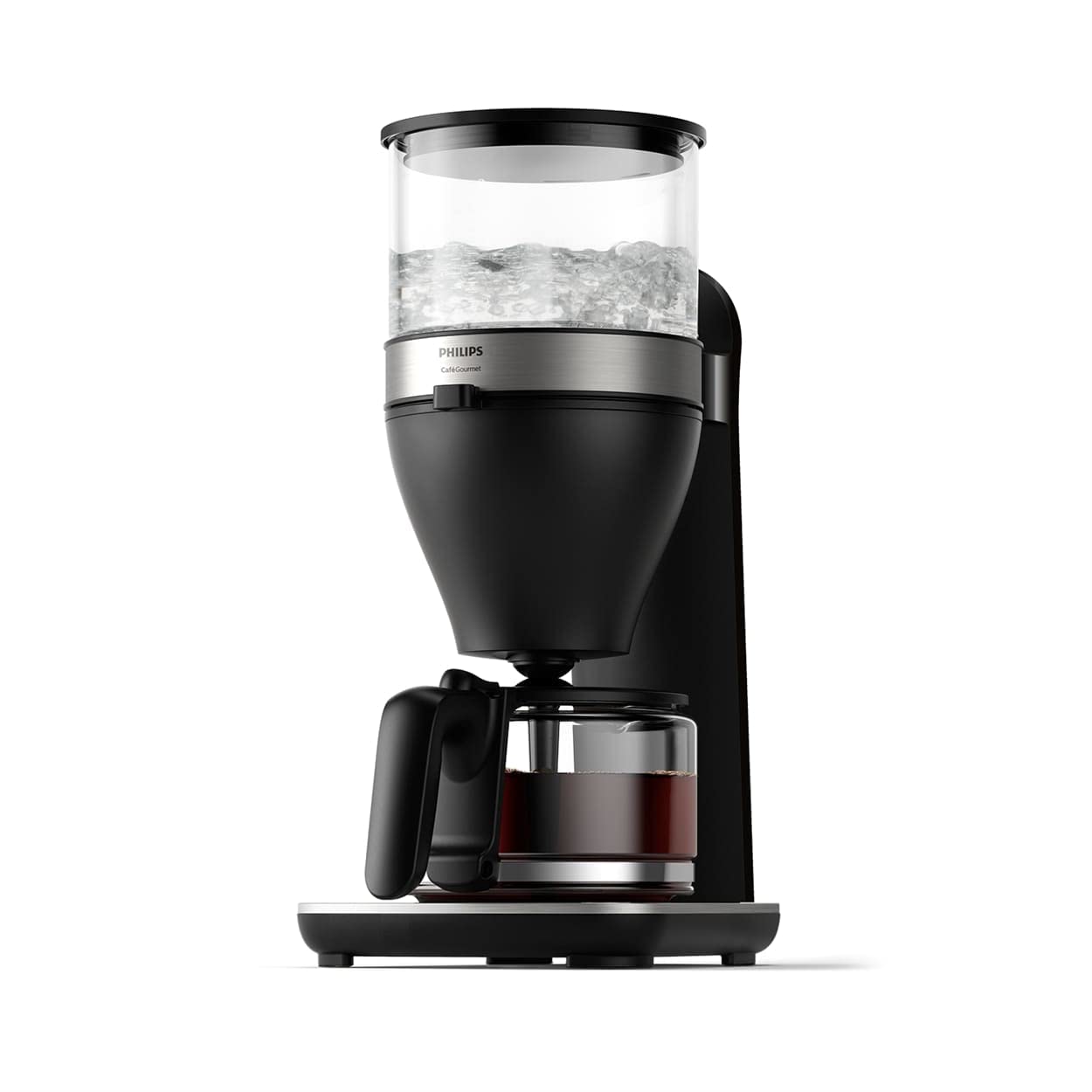 Philips Filterkaffeemaschine – 1.25-Liter-Fassungsvermögen, bis zu 15 Tassen, Boil & Brew, schwarz/silbern (HD5416/60)