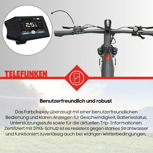 TELEFUNKEN E-Bike Herren 29 Zoll, Elektrofahrrad Mittelmotor, 10-Gang Kettenschaltung, Hydr. Scheibenbremsen - Pedelec SUV-Bike, SUV700
