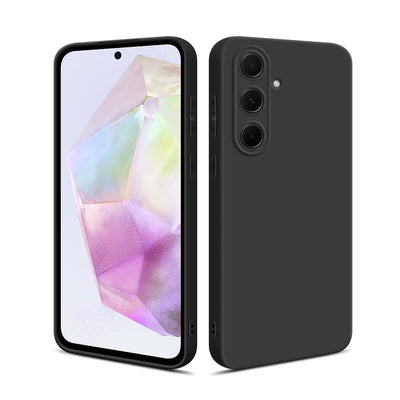 HSP Hülle für Samsung Galaxy A35 5G [Staubabweisend] Handyhülle | Premium TPU Silikon Case Schutzhülle | Kratzfest Stoßfest Fallschutz | Kameraschutz Displayschutz | Passgenau Dünn Matt | Schwarz