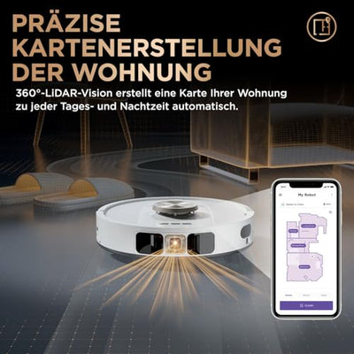 Shark PowerDetect 2-in-1-Saug- & Wischroboter, NeverTouch Pro 60 Tage, Selbst-Entleerung, Befüllung & -Reinigung, 3D- & LiDAR-Navi, NeverStuck-Hindernisumgehung, WLAN/App/Alexa, Weiß, AV2800ZEEUWH