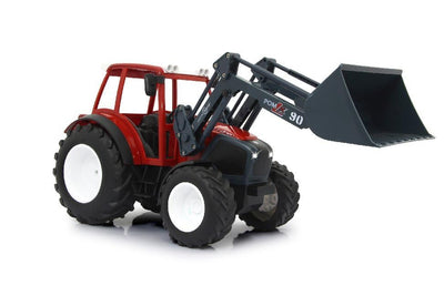 JAMARA 405050 Lindner Geotrac mit Frontlader 1:16 2,4GHz – realistischer Motorsound (abschaltbar), Rückfahrwarnsound, Hupe, 2 Radantrieb, helle LED‘s vorne, Blinker, Demofunktion, Rot