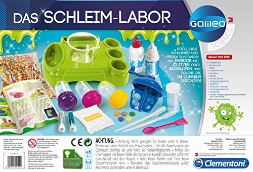 Clementoni Galileo Fun – Das Schleim-Labor, lustige Experimente mit bunten Substanzen und Glibber, Spielzeug für Kinder ab 8 Jahren, für kleine Chemiker von Clementoni 59129