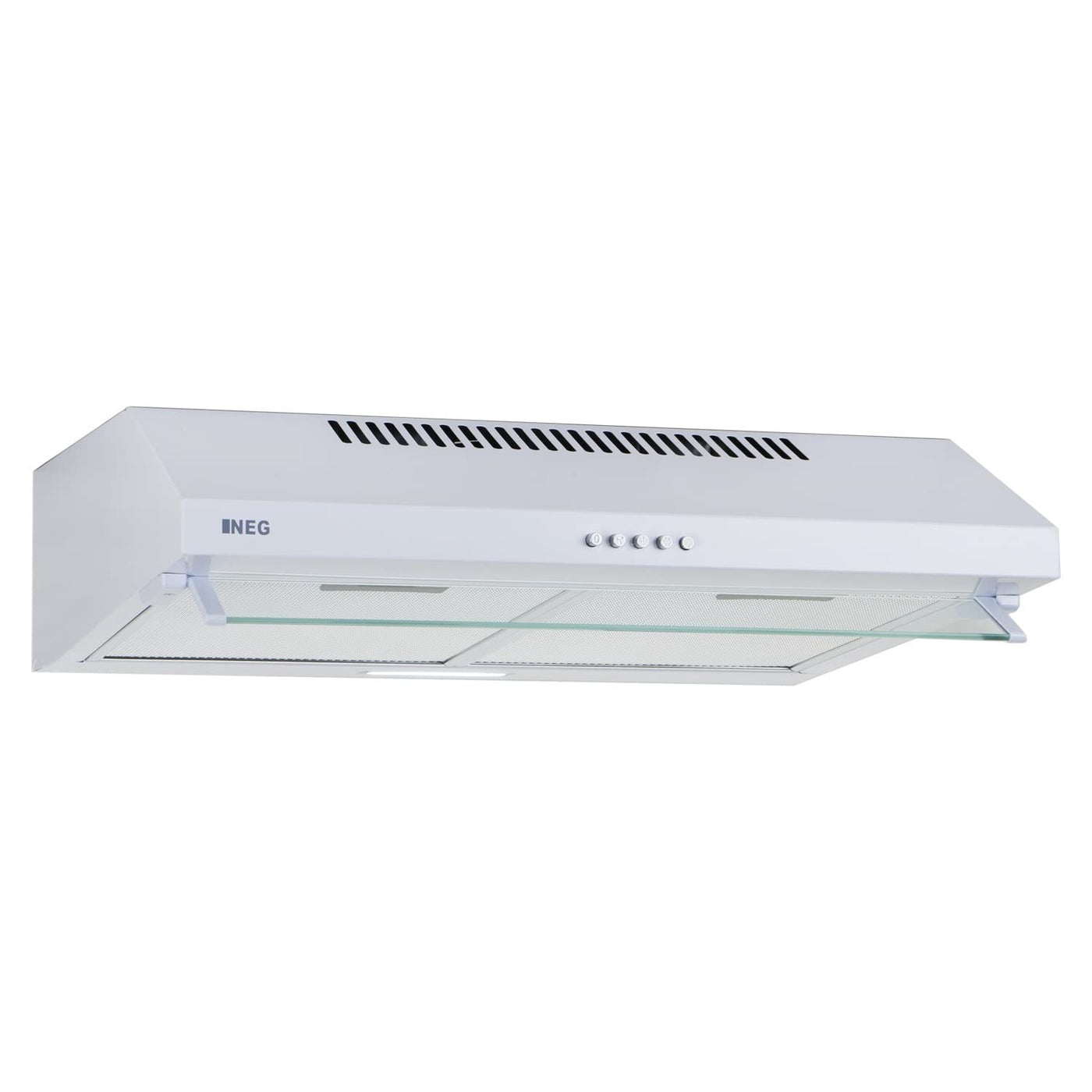 NEG Dunstabzugshaube NEG15-ATW+ (weiß) Edelstahl-Unterbau-Haube mit Doppelmotor (Abluft/Umluft) und LED-Beleuchtung (60cm) Unterschrank- oder Wandanschluss