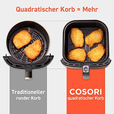COSORI Heißluftfritteuse Airfryer, 11-in-1 Air Fryer XXL 5,5L, Friteuse Heissluftfritteuse mit Shake-Reminder, 100 Rezepte, 55 Prozent energiesparend, spülmaschinenfeste Körbe