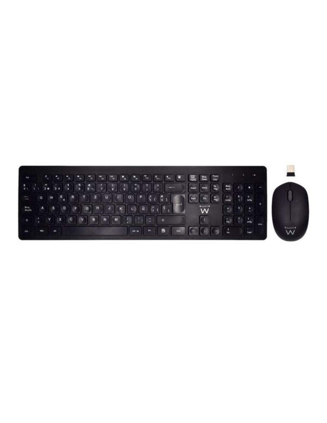 Toetsenbord en draadloze muis Ewent EW3256 2.4 GHz Zwart (S0224814)