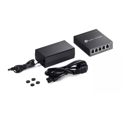TP-Link Switch Full Managed Layer2 5 Port o 5X 1 GbE o PoE Budget 65 Watt o 4X PoE at o Lüfterlos, Omada o ES205PG