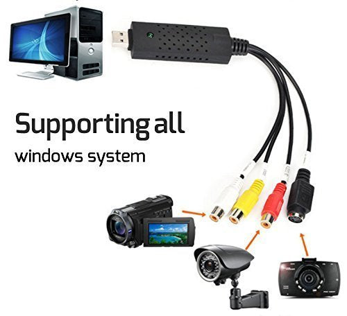 Rybozen USB 2.0 Audio Video Grabber Konverter-VHS Digitalisieren und bearbeiten Sie Videos von jeder analogen Quelle einschließlich VCR VHS DVD Video Rekorder für für Windows11/10/8/7/Mac