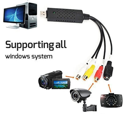 Rybozen USB 2.0 Audio Video Grabber Konverter-VHS Digitalisieren und bearbeiten Sie Videos von jeder analogen Quelle einschließlich VCR VHS DVD Video Rekorder für für Windows11/10/8/7/Mac
