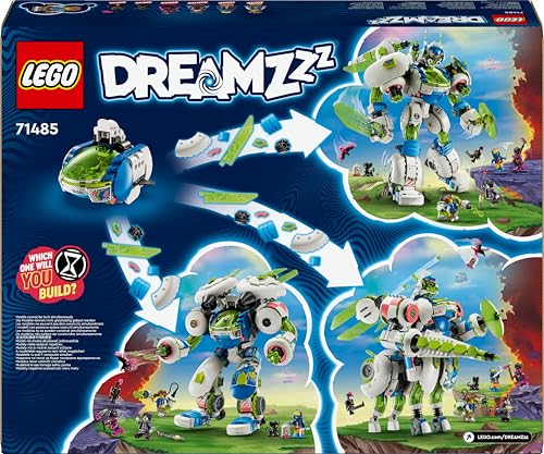 LEGO DREAMZzz 3-in-1 Mateo und Z-Blob der Ritter-Mech, Spielset zum Umbauen für Jungen und Mädchen ab 10 Jahren, Geschenk für Kinder, Fantasy-Set, Roboter in 3 Varianten, Abenteuer-Spielzeug 71485