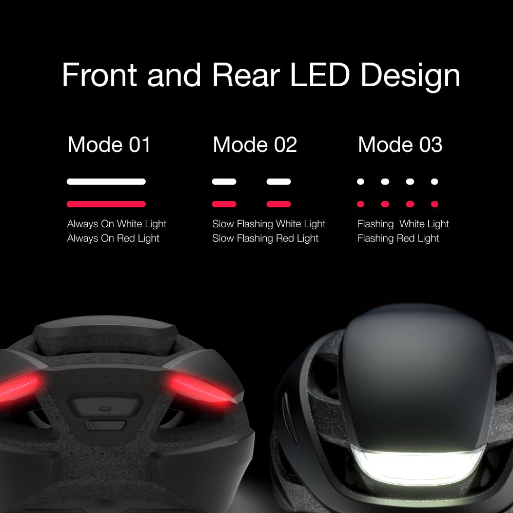 Lumos Ultra Smart-Helm | Fahrradhelm | Vorder- und Rücklicht (LED) | Blinker | Bremslichter | Bluetooth-Verbindung | Erwachsene: Herren, Damen (Charcoal Black, Größe: M-L)