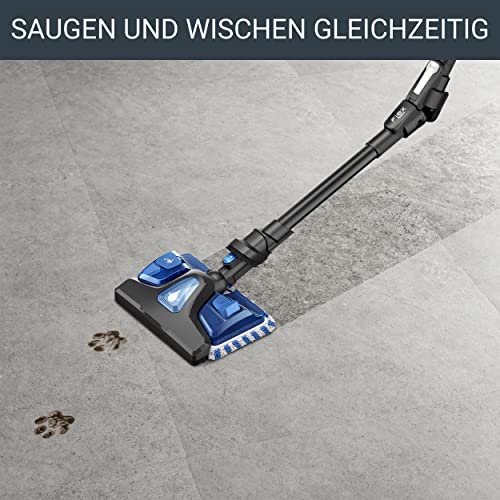 Rowenta RH20C2 X-Force Flex 9.60 Allergy Aqua kabelloser Akku-Stabstaubsauger | 100 Air Watt | herausnehmbarer Akku | bis zu 45 Min. Laufzeit | kompakt | Flex-Gelenk | LED-Düse | Blau/Schwarz