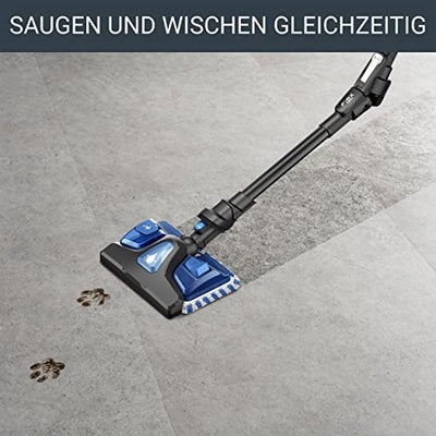 Rowenta RH20C2 X-Force Flex 9.60 Allergy Aqua kabelloser Akku-Stabstaubsauger | 100 Air Watt | herausnehmbarer Akku | bis zu 45 Min. Laufzeit | kompakt | Flex-Gelenk | LED-Düse | Blau/Schwarz