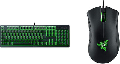 Razer Ornata V3 X - Flache Membran-Tastatur, mit Usb, Chroma RGB QWERTZ | DE-Layout, Schwarz & DeathAdder Essential (2021) - Essentielle Gaming-Maus mit optischem 6.400-DPI-Sensor Schwarz