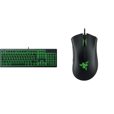 Razer Ornata V3 X - Flache Membran-Tastatur, mit Usb, Chroma RGB QWERTZ | DE-Layout, Schwarz & DeathAdder Essential (2021) - Essentielle Gaming-Maus mit optischem 6.400-DPI-Sensor Schwarz