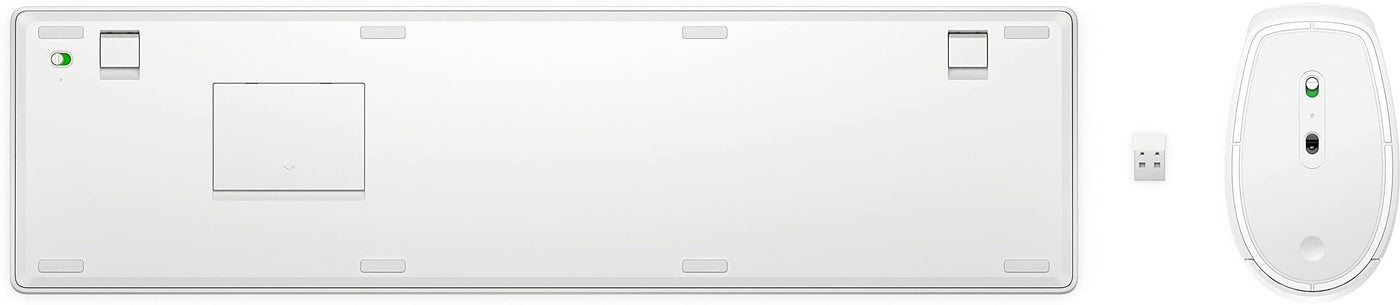 HP 650 kabellose Tastatur und Maus Bundle (20 programmierbare Tasten, QWERTZ Layout, 4.000 DPI, USB Dongle, 3 Tasten, Scrollrad) Weiß