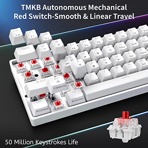 Dierya DK61se Gaming Tastatur,60% Prozent Mechanische Tastatur mit Red Linear Switch,Ultra-Compact Mini 61 Tasten Anti-Ghosting,Typ-C-Datenkabel,US Layout für PC Windows Gamer Typist,Weiß