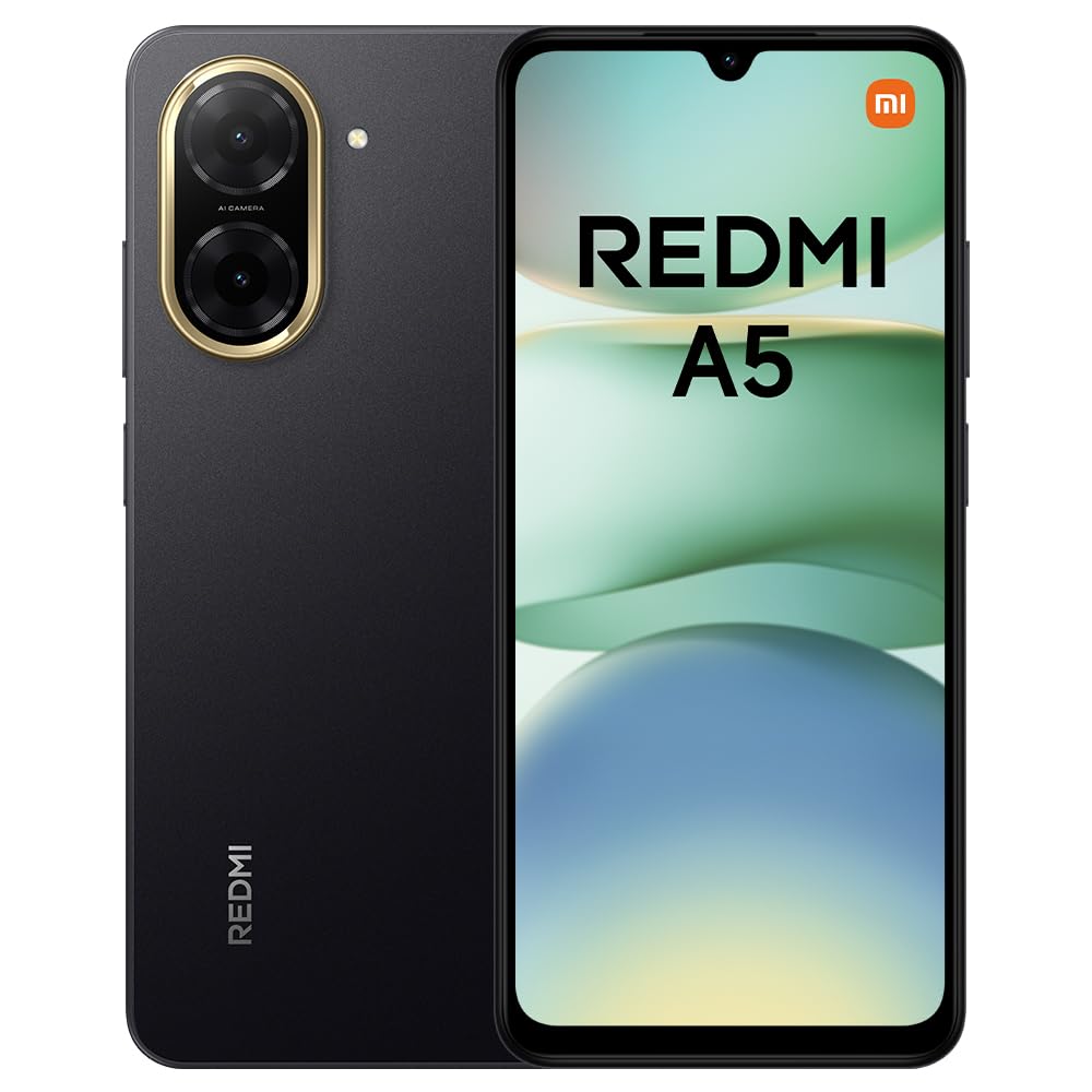 Xiaomi Redmi A5 Smartphone, 3+64GB, Black, Superklare 32MP AI-Kamera, 5200mAh Akku, Leistungsstarker Octa-Core-Prozessor, Immersives 6,88" 120Hz Display