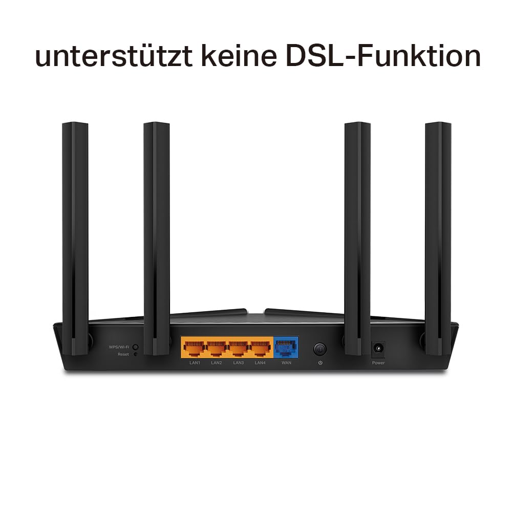 TP-Link Archer AX10 Wi-Fi 6 WLAN Router (1202 Mbit/s 5 GHz, 300 Mbit/s 2,4 GHz, 4 × Gigabit LAN-Ports, Access Point Modus, HomeCare,kompatibel mit Alexa), schwarz