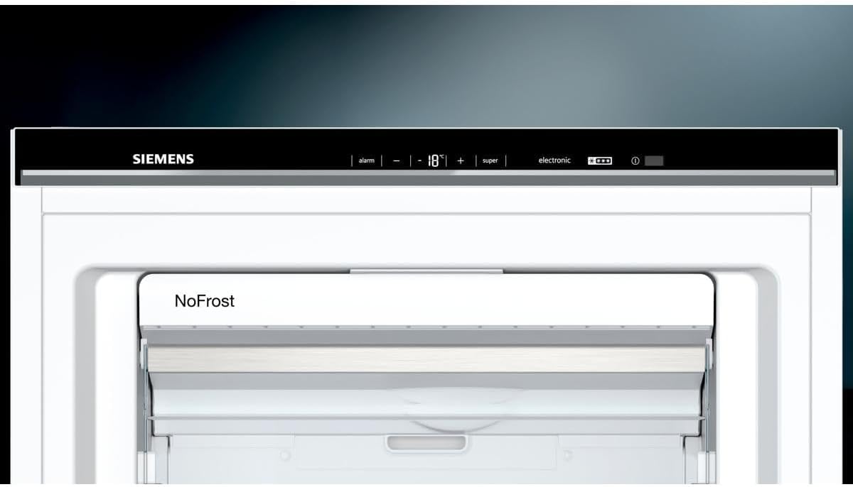 Siemens GS51NAWCV iQ500 Gefrierschrank, 161 x 70 cm, 289 L, noFrost nie wieder abtauen, bigBox Platz für großes Gefriergut, varioZone flexible Glas-und Schubladen