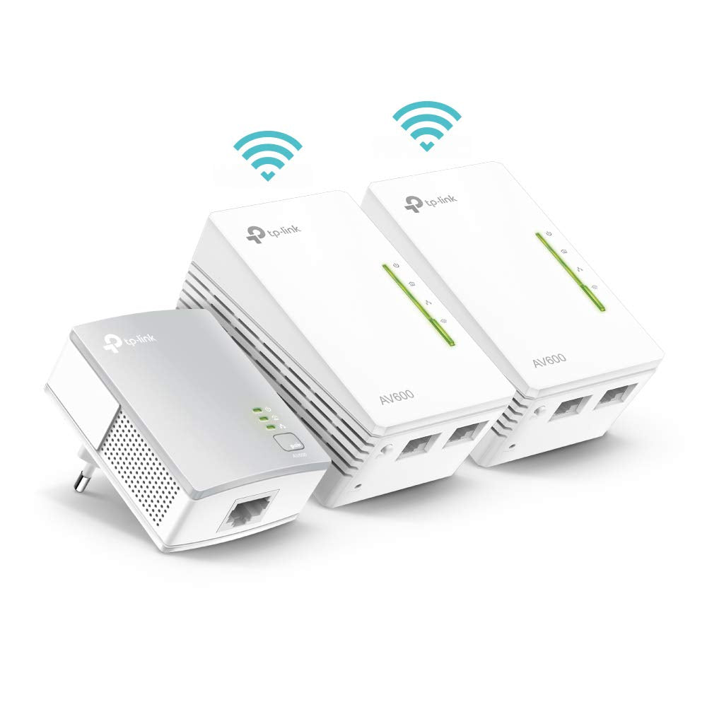 TP-Link WLAN Powerline Adapter Triple Set TL-WPA4220T KIT(600Mbit/s, WLAN 300Mbit/s, Wi-Fi Clone, Fast-Ethernet-LAN, Plug&Play, Kompatibel mit allen HomePlug AV/AV2 Powerline Adaptern)