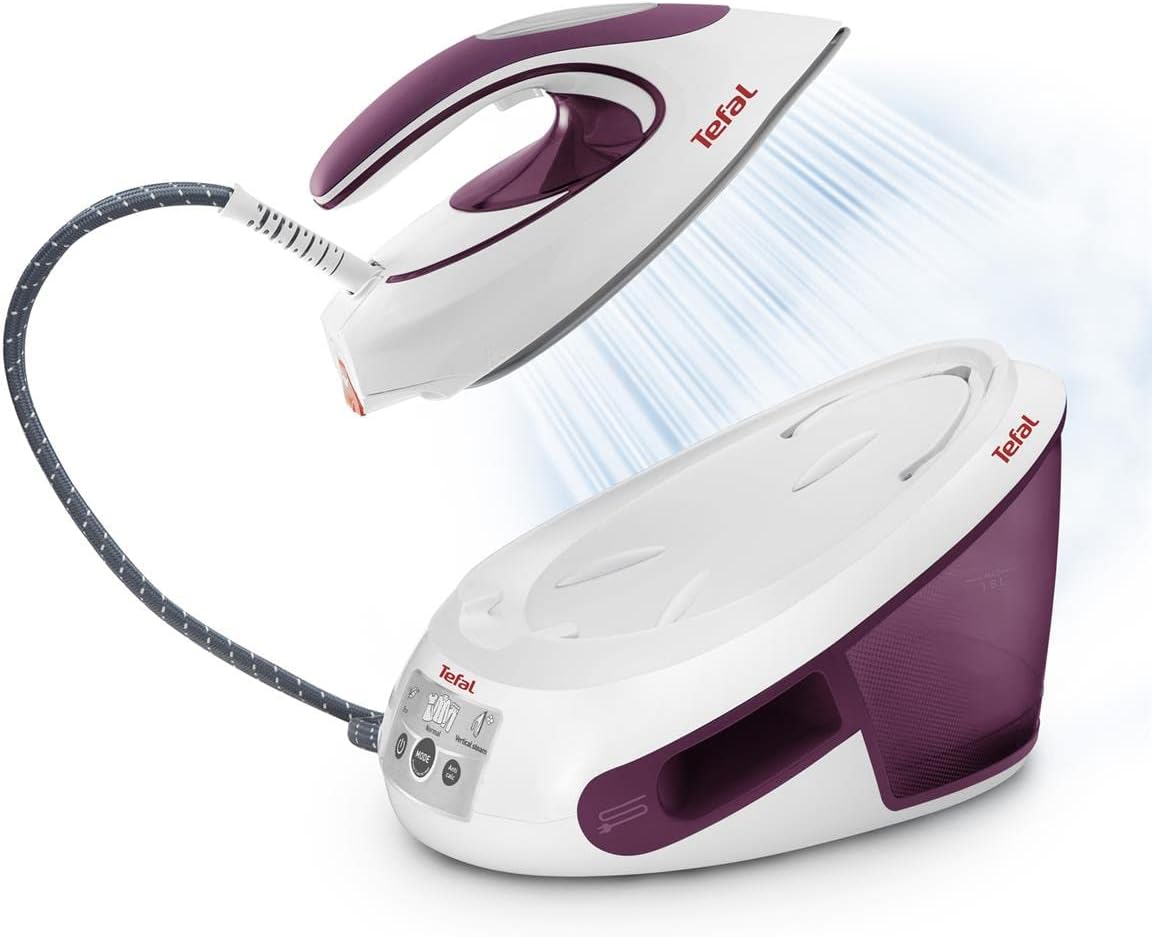 Tefal SV8054 Express Anti-Kalk Dampfbügelstation | 2800W | 6,5-Bar | Anti-Kalk-Kollektor | Optimale Dampf-/Temperaturkombination für alle Stoffarten | Automatische Abschaltung | 1.8 L | 35x21x24cm