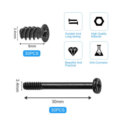 PERFETSELL 80 Stück PC Gehäuse Schrauben Kohlenstoffstahl PC Lüfter Schrauben Gehäuse Computer Ventilatorschrauben PC Fan screws Heizkörperschrauben für PC-Gehäuse, Lüfter