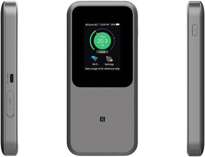 ZTE MU5120 – der leistungsstärkste tragbare 5G-WLAN-Hotspot, riesiger 10000-mAh-Akku, 18 W Reverse Charge, NFC, 2,4-Zoll-Touchscreen, verbindet 64 Geräte – SIM-Slot entsperrt