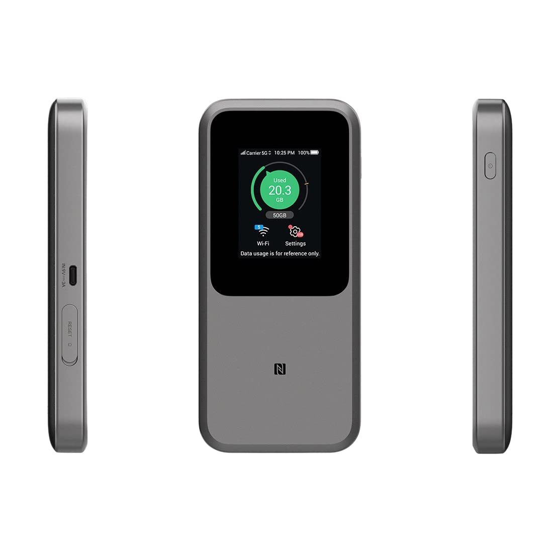 ZTE MU5120 – der leistungsstärkste tragbare 5G-WLAN-Hotspot, riesiger 10000-mAh-Akku, 18 W Reverse Charge, NFC, 2,4-Zoll-Touchscreen, verbindet 64 Geräte – SIM-Slot entsperrt