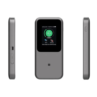 ZTE MU5120 – der leistungsstärkste tragbare 5G-WLAN-Hotspot, riesiger 10000-mAh-Akku, 18 W Reverse Charge, NFC, 2,4-Zoll-Touchscreen, verbindet 64 Geräte – SIM-Slot entsperrt