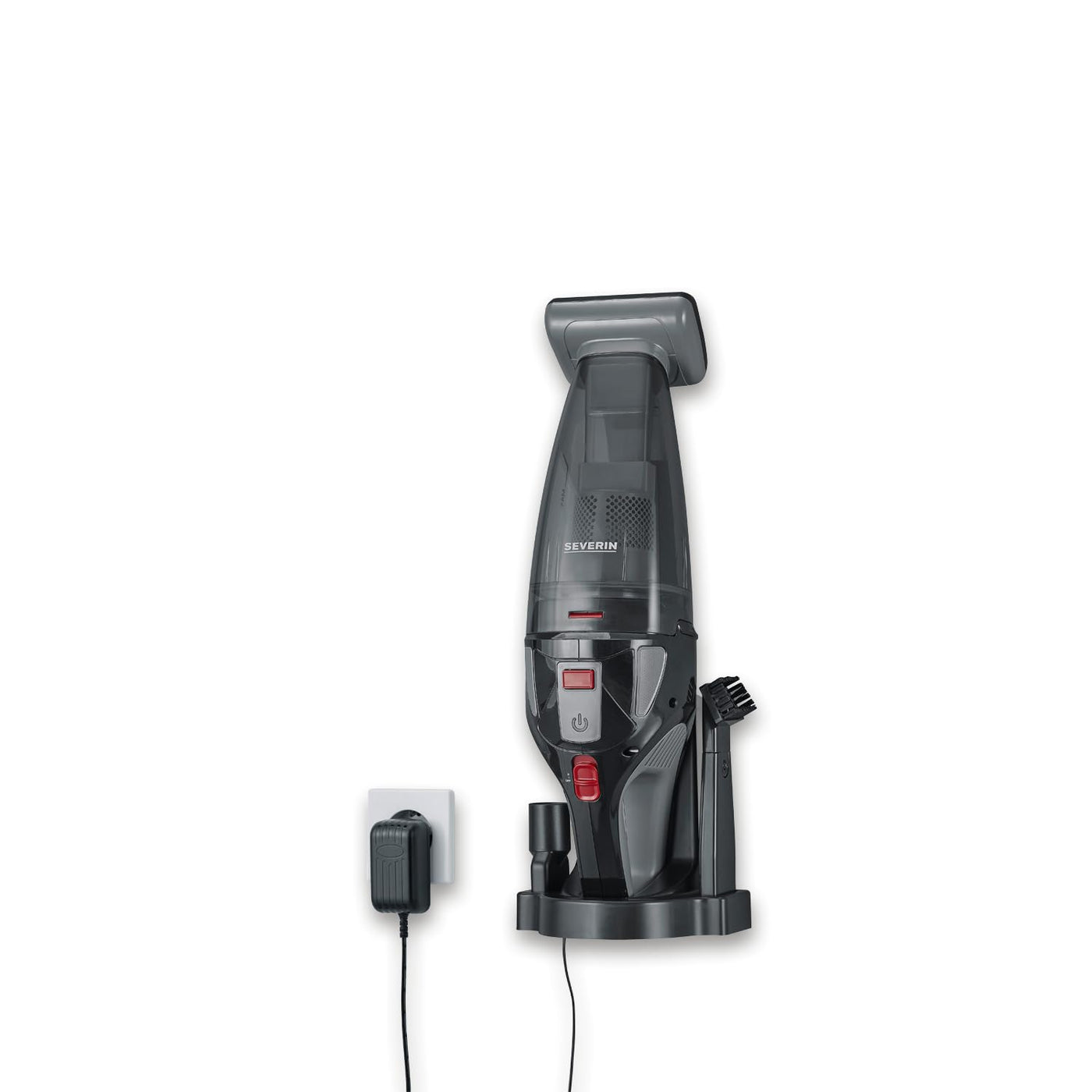 SEVERIN Akku Handstaubsauger kabellos 18,5V, 50 Min Laufzeit, Nass- & Trockensauger mit LED, rotierender Turbobürste & Tragetasche, ideal für Auto, Camping & Tierhaare, HV 7147