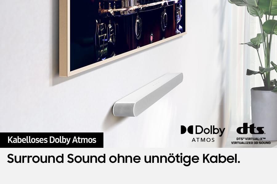 Samsung HW-S67GD 3.1-Kanal All-in-one Soundbar für TV-Geräte, Bluetooth-Lautsprecher mit kabellosem Dolby Atmos / DTS Virtual:X, Q-Symphony, Adaptive Sound Lite [2024]