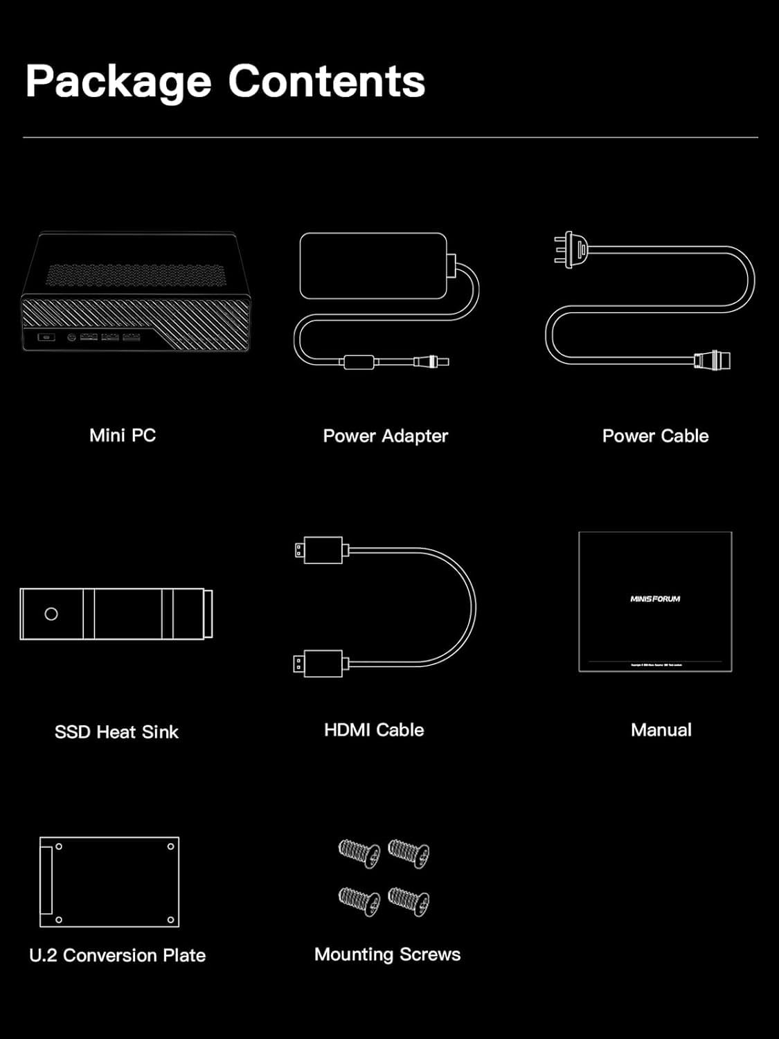 MINIS FORUM MS-01 Mini PC, Core i9-12900H Prozessor mit 14 Kernen/20 Threads bis zu 5,0 GHz, DDR5/M.2 2280 NVME SSD, Mini Desktop Computer, HDMI/2 x USB4, 2x10G× SFP+, 2.5GRJ45x2