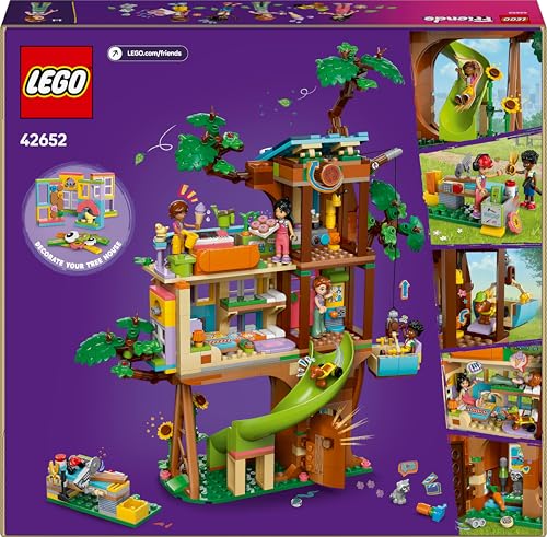 LEGO Friends Baumhaus - Spielset zum Bauen mit 2 Tierfiguren, 4 Minifiguren, einem Garten und Spielzeug Lebensmittel Zubehör - Beliebtes Geschenk für Mädchen und Jungen ab 8 Jahren - 42652