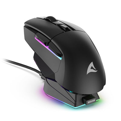 Sharkoon Skiller SGM50W Black, Wireless Optical Gaming Maus, RGB, PBT Button