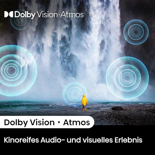 Hisense 65E7NQ 164 cm (65 Zoll) Fernseher, 4K UHD, QLED, HDR10, HDR10+ decoding, HLG, Dolby Vision Atmos, 60Hz Panel, Smooth Motion, Bluetooth, Alexa Built-in, VIDAA Voice, Schwarz [2024]