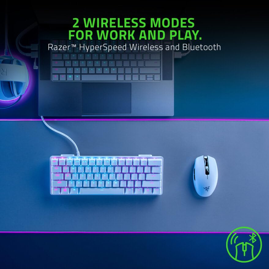 Razer Orochi V2 Mercury - Mobile kabellose Gaming-Maus mit bis zu 950 Stunden Batterie-Laufzeit (Ultra leichtes Design, 2 kabellose Modi, Mechanische Maus-Switches) Weiß