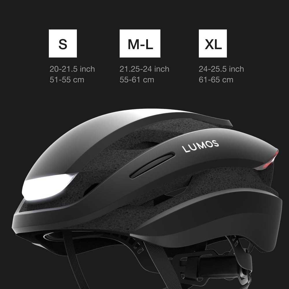 Lumos Ultra Smart-Helm | Fahrradhelm | Vorder- und Rücklicht (LED) | Blinker | Bremslichter | Bluetooth-Verbindung | Erwachsene: Herren, Damen (Charcoal Black, Größe: M-L)