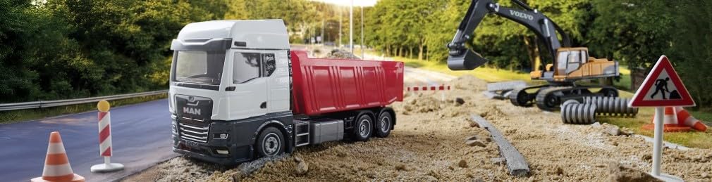 Siku 3518, Man Muldenkipper, 1:50, Metall/Kunststoff, Rot/Weiß, Spielzeug-LKW für Kinder, Kippbare Mulde, Robustes Design