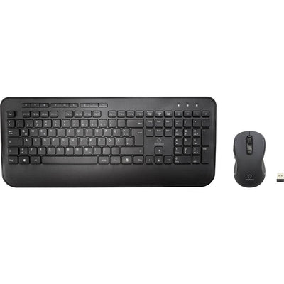 Renkforce RF-KMC-520 Kabellos Tastatur, Maus-Set Multimediatasten Deutsch, QWERTZ Black